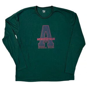 Aeropostale Graphic "A 1987 Original Brand" Green Long Sleeve Shirt Size XL